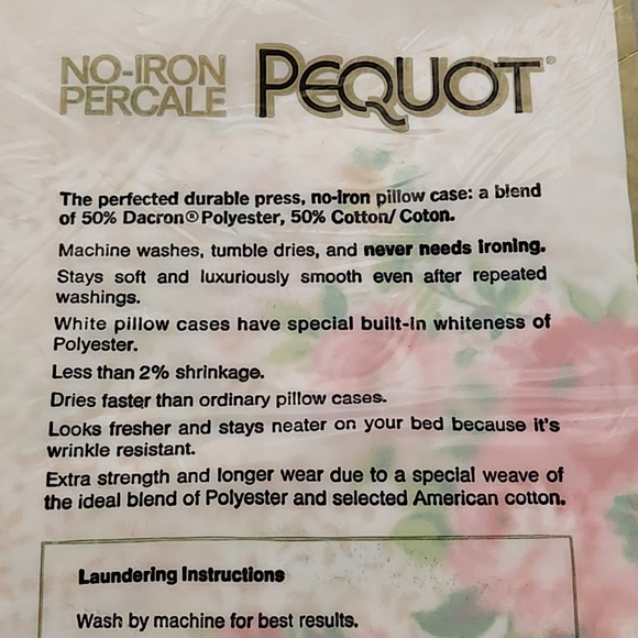 PEQUOT Vintage Pillowcases Standard 20x26 Floral Cottagecore Old New Deadstock - Picture 6 of 7